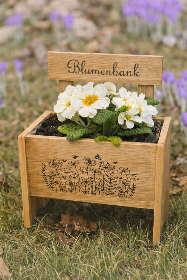 Mini Blumenbank mit Wunschgravur