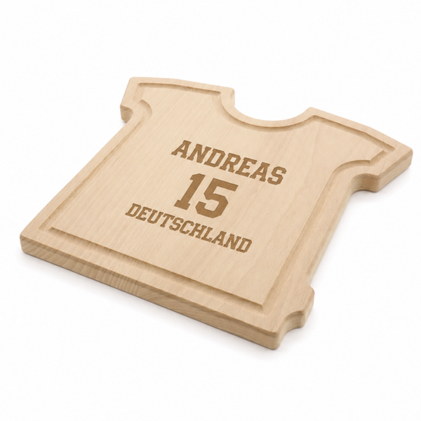 Fußballtrikot Holzbrett personalisiert