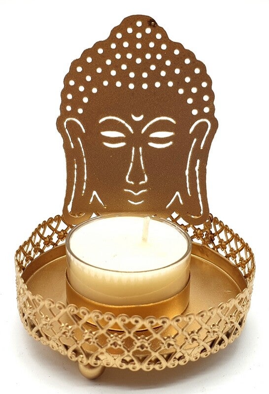 Bougeoir à Réflexion Métal Bouddha 11cm