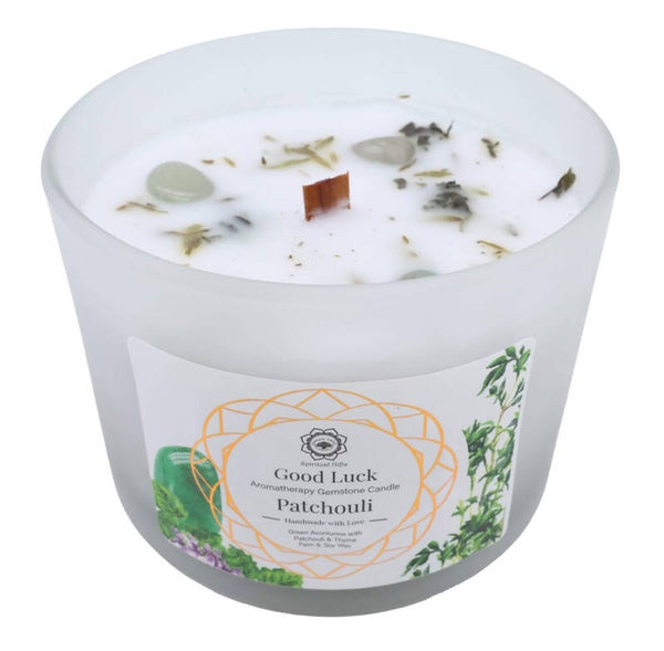 Bougie Green Tree 'Bonne Chance' Aventurine Verte + Patchouli 256g