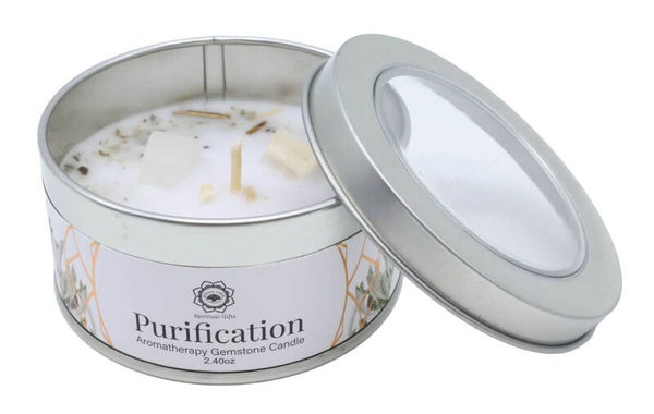 Bougie Green Tree 'Purification' Sélénite + Sauge blanche 70g