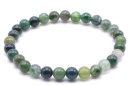 Bracelet Agate Mousse perles 6mm
