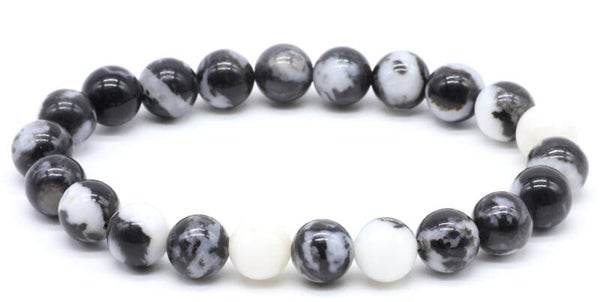 Bracelet Jaspe Zèbre perles 8mm