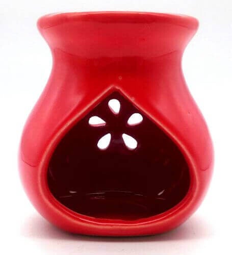 Brûleur Huile Céramique Ajouré Rouge 9cm