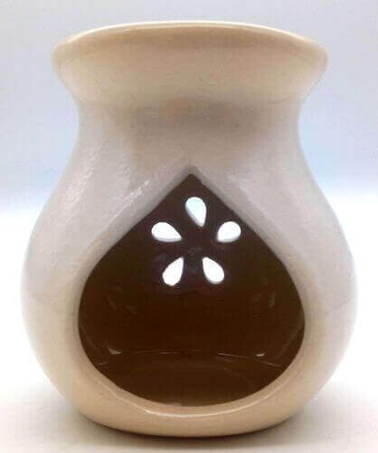 Brûleur Huile Céramique Ajouré Blanc 9cm