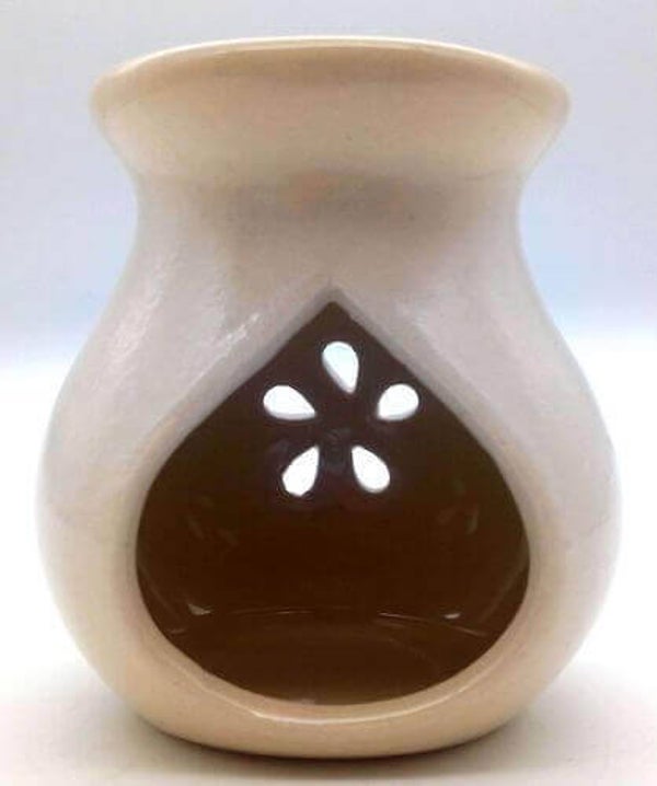 Brûleur Huile Céramique Ajouré Blanc 9cm