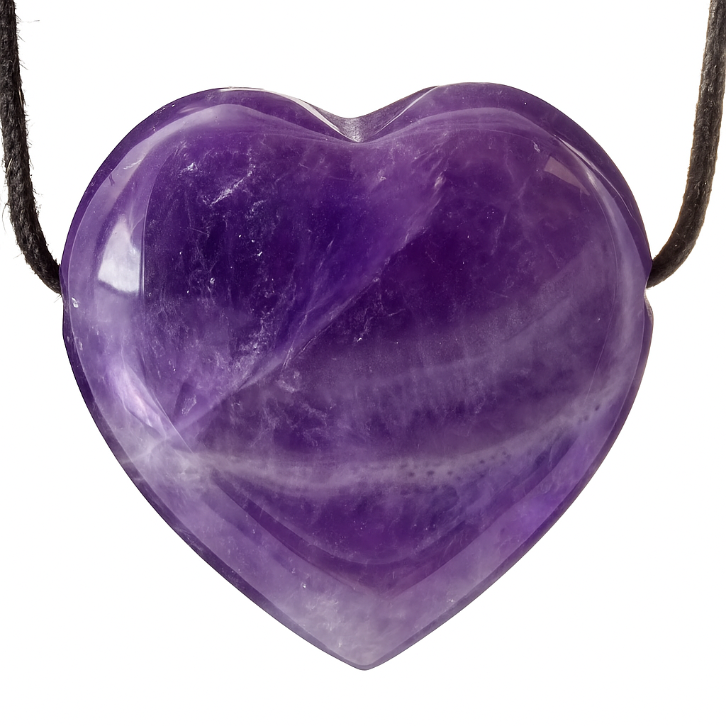 Pendentif pierre – Coeur – Améthyste