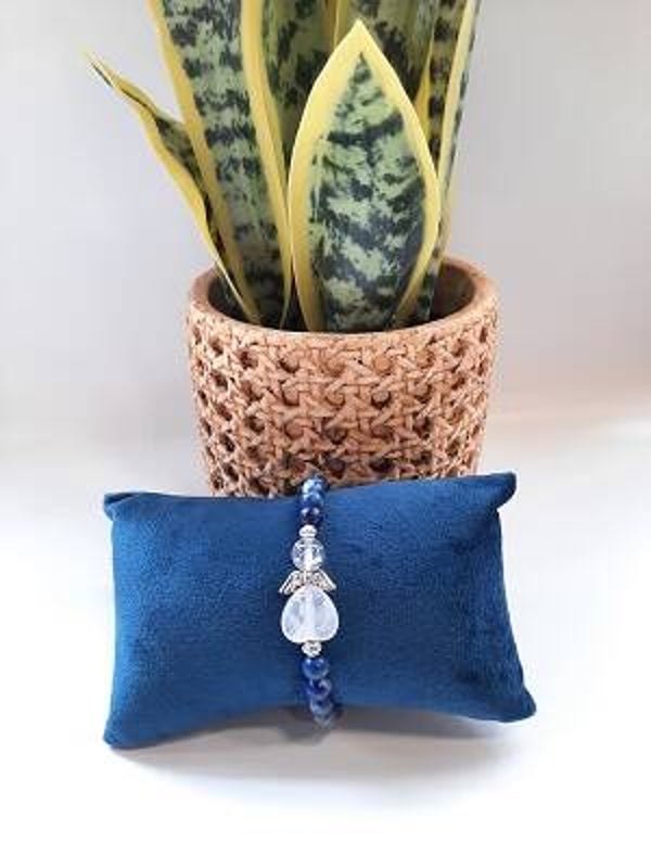 Damesarmband Lapis Lazuli met beschermendengel