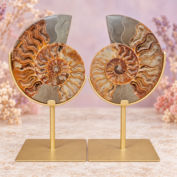 🐚🤎✨ Ammoniet Set op Standaard #2