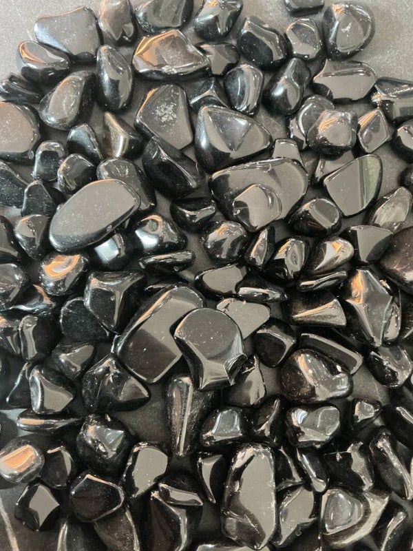 Zwarte Obsidiaan trommelsteentjes ca. 1 kilo