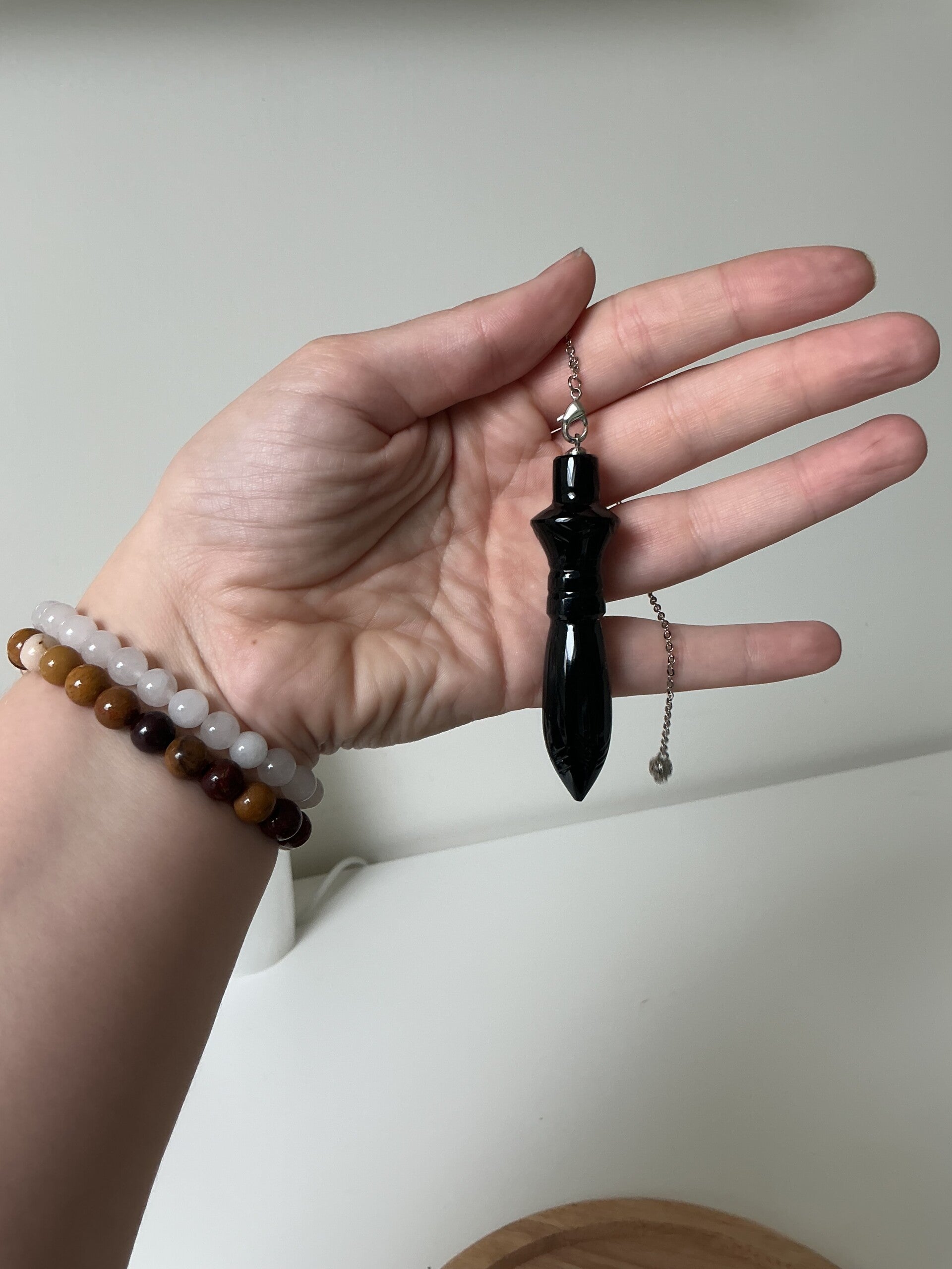 🌈🖤🔮 Regenboog Obsidiaan Pendel