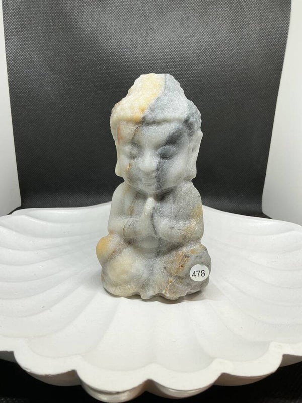 🤎🪷✨ Aragoniet – Boeddha Carving #478