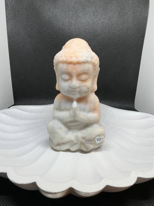 🧡🤍🪷 Calciet – Boeddha Carving #481