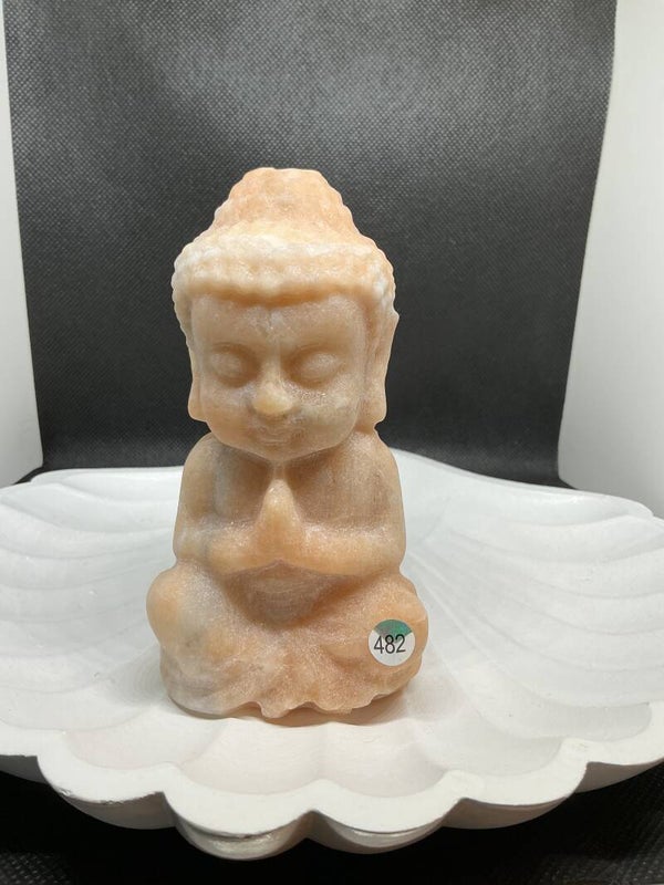 🧡🤍🪷 Calciet – Boeddha Carving #482