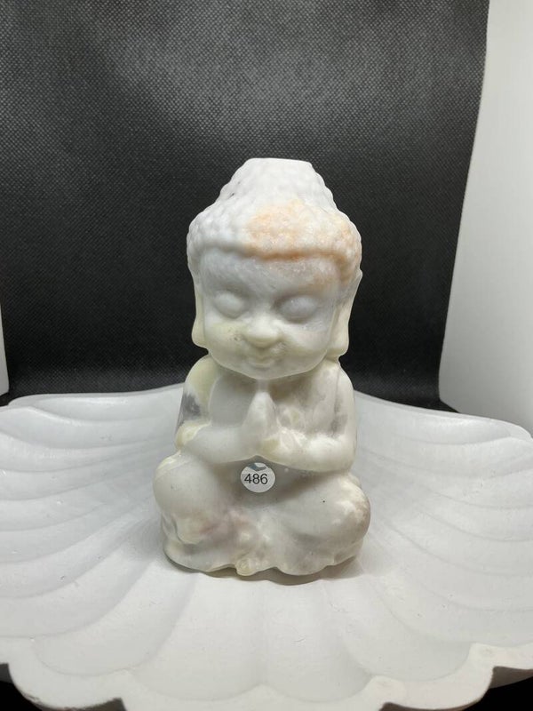 🧡🤍🪷 Calciet – Boeddha Carving #486