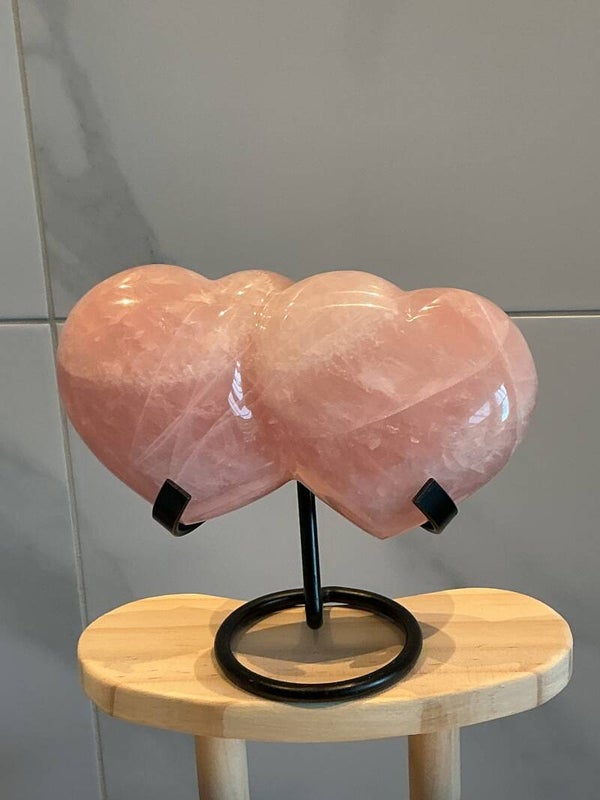 🌸💕✨ Rozenkwarts – Dubbelhart op Standaard #90
