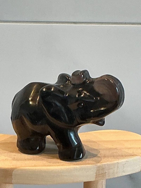 🖤🐘✨ Obsidiaan – Olifant Carving #5