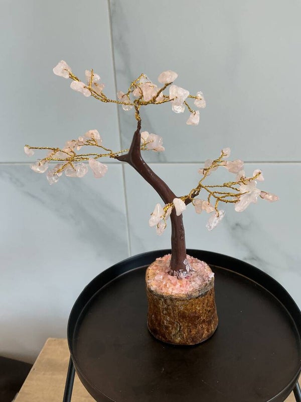 🌳🌸✨ Rozenkwarts – Edelsteenboom ca.13cm