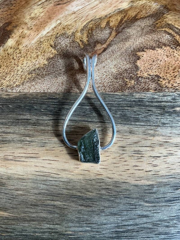 🌿✨ Zilveren Hanger met Moldaviet #2