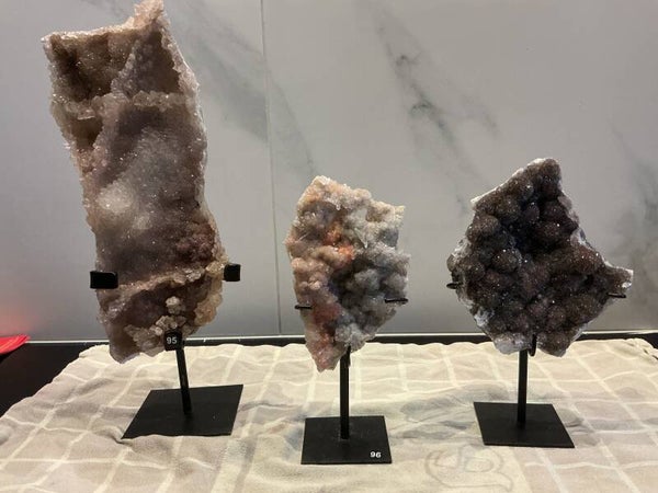 Trio van Amethist Chalcedoon