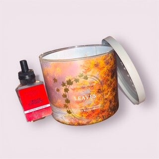 Leaves Candle & Twisted Peppermint Wallflower