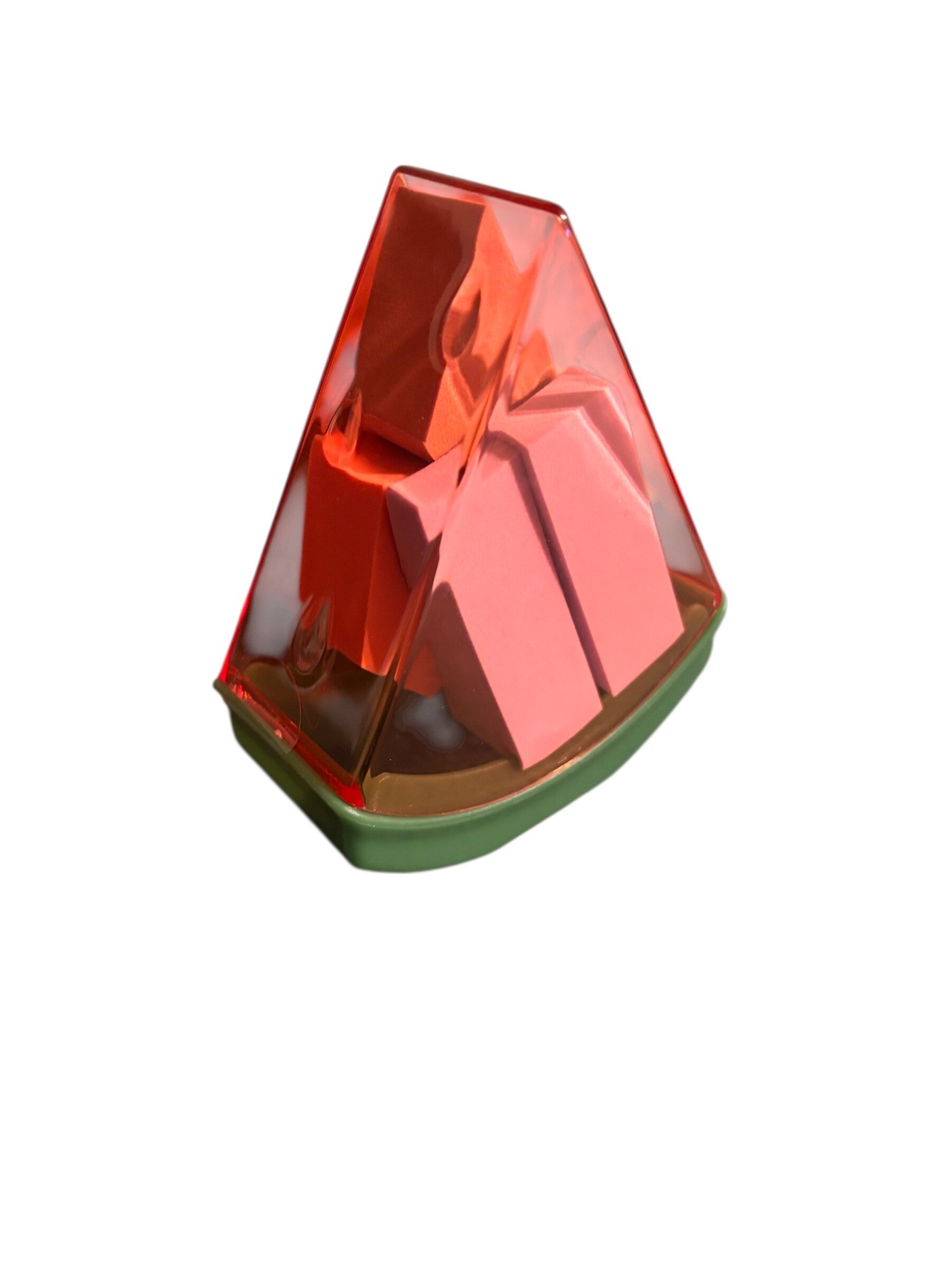 Watermelon filled with makeup sponges