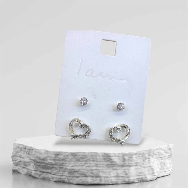 Diamond Stud Heart Stud earings