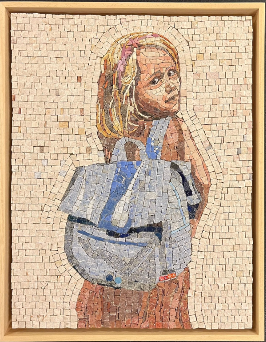 Mozaïekportret in opdracht