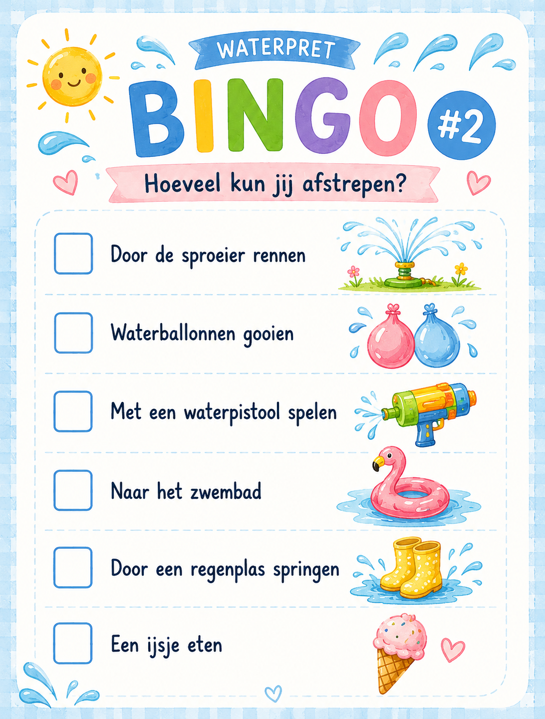 waterpret bingo