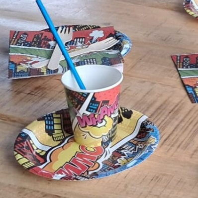 Uitbreiding serviesset 2 kinderen superhelden