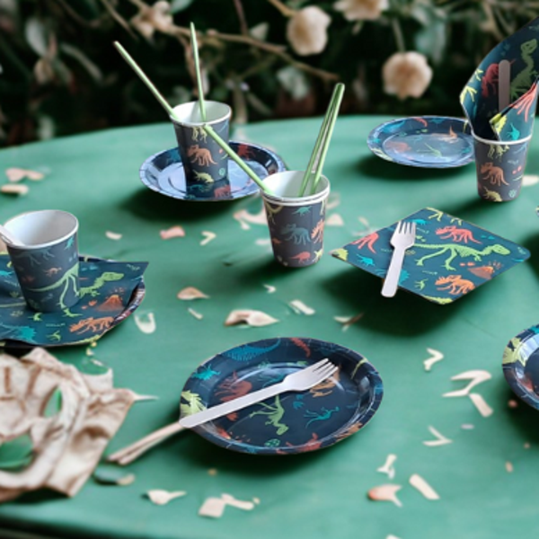 Wegwerpservies thema Dino's
