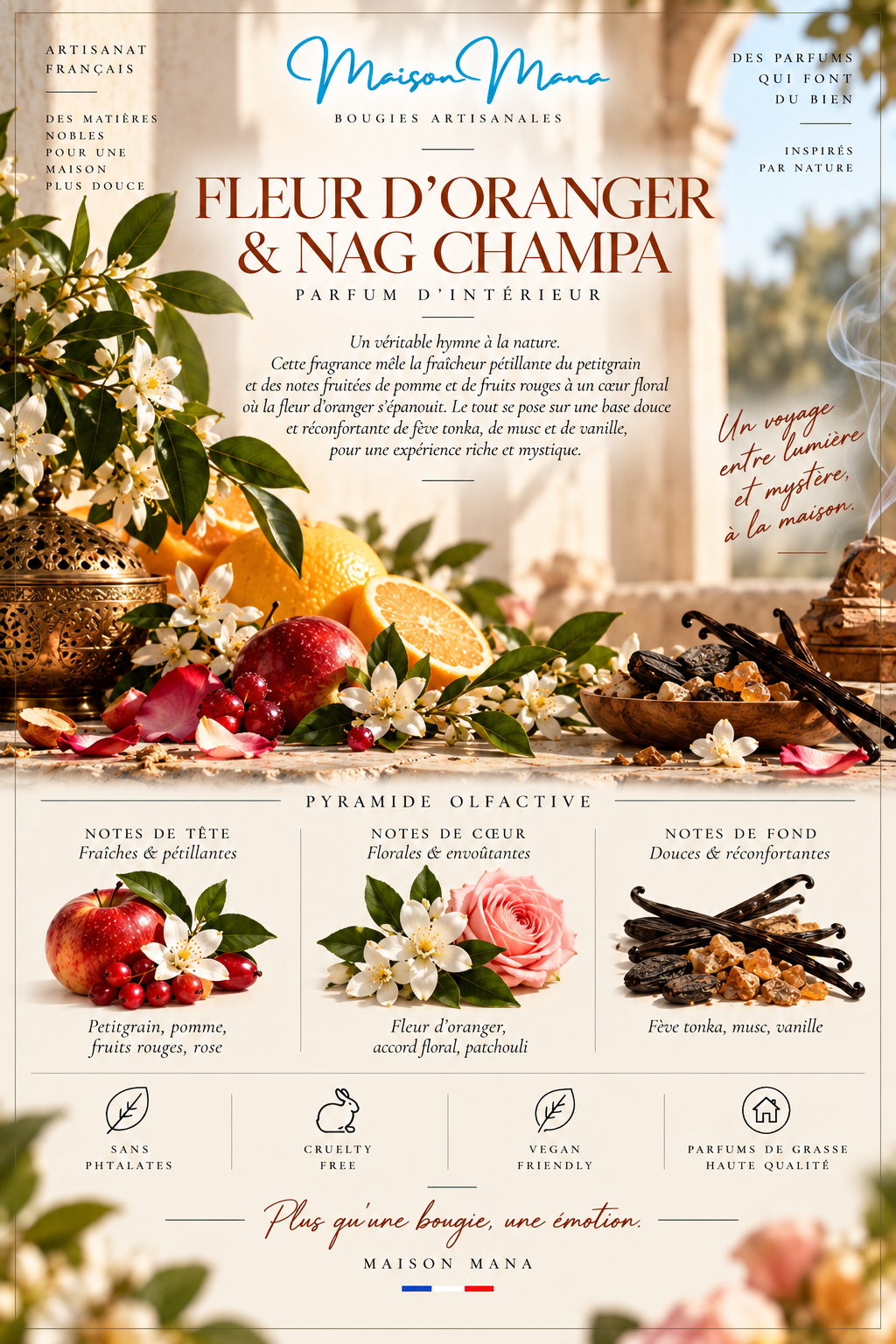 FLEUR D’ORANGER & NAG CHAMPA  Parfum Signature · 180 ml · 24 €