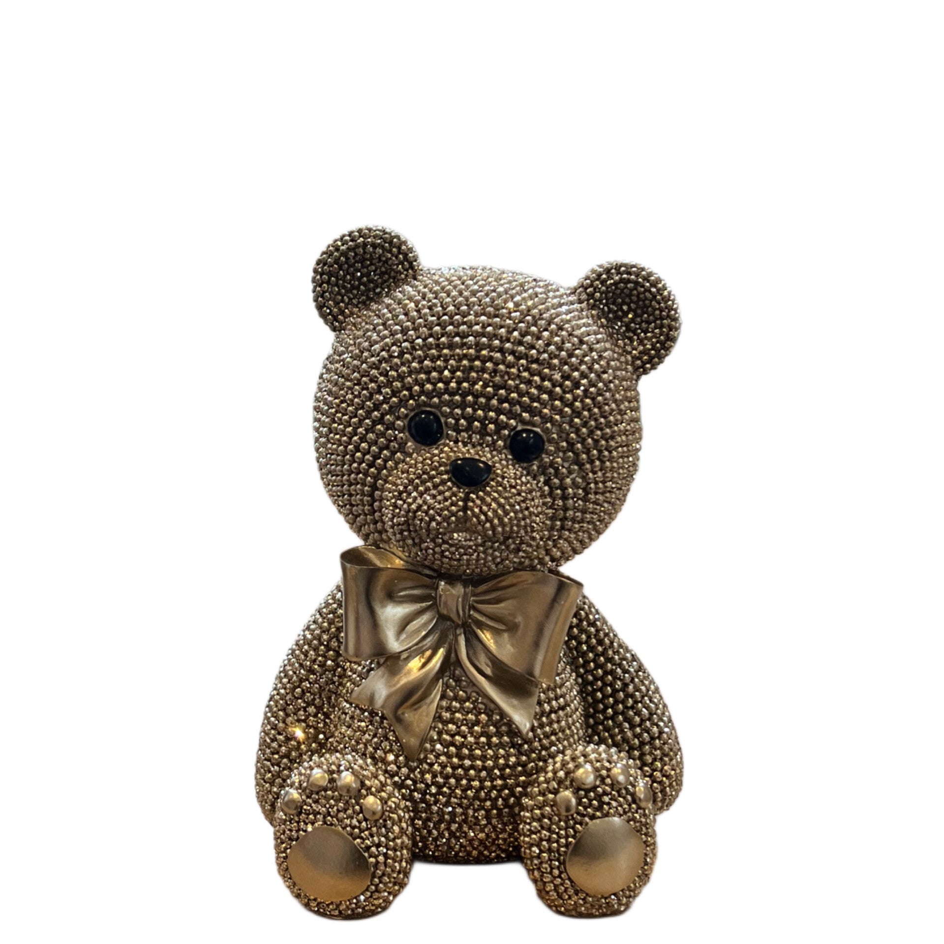 Sculptuur Teddybeer M glinster goud