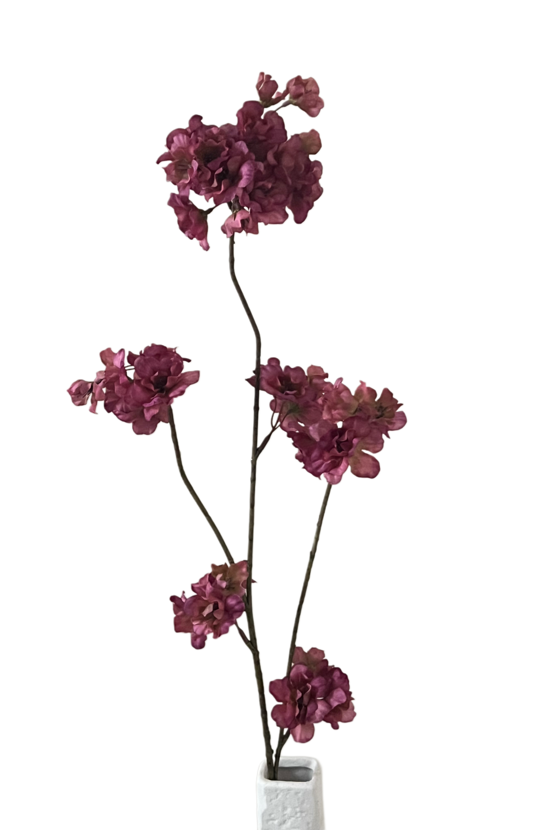 Zijden bloesemtak Prunus malaga spray aubergine - 84cm