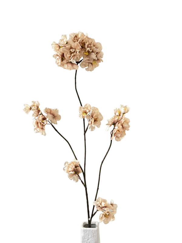 Zijden bloesemtak Prunus malaga spray Cappuccino - 84cm