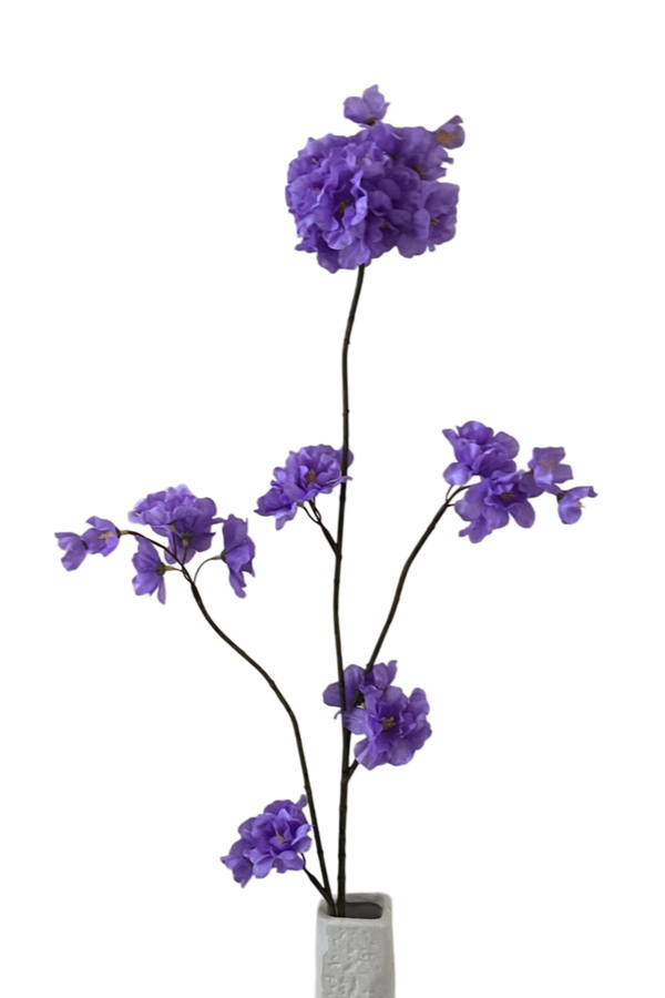 Zijden bloesemtak Prunus malaga spray purple - 84cm