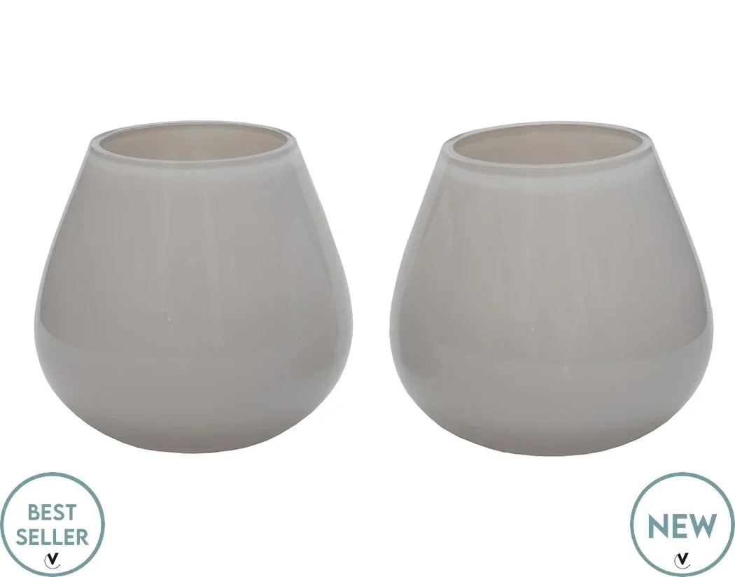 Waxinelichthouder Tasman beige Set van 2 stuks