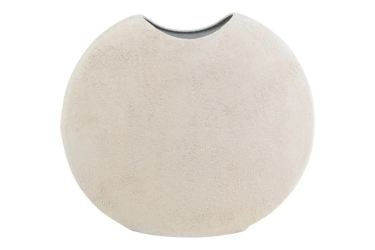 Vaas ovaal met structuur cremé