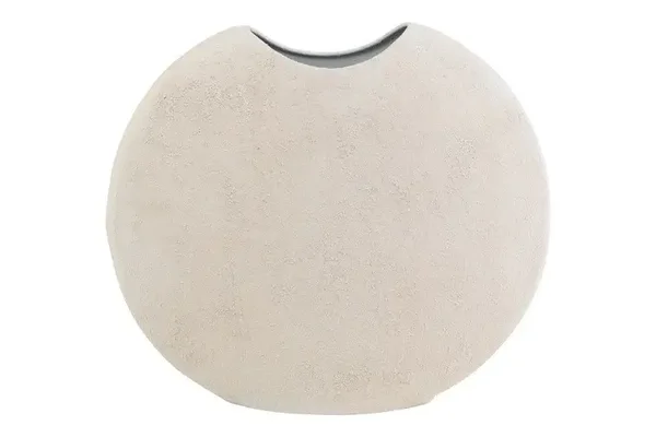 Vaas ovaal met structuur cremé