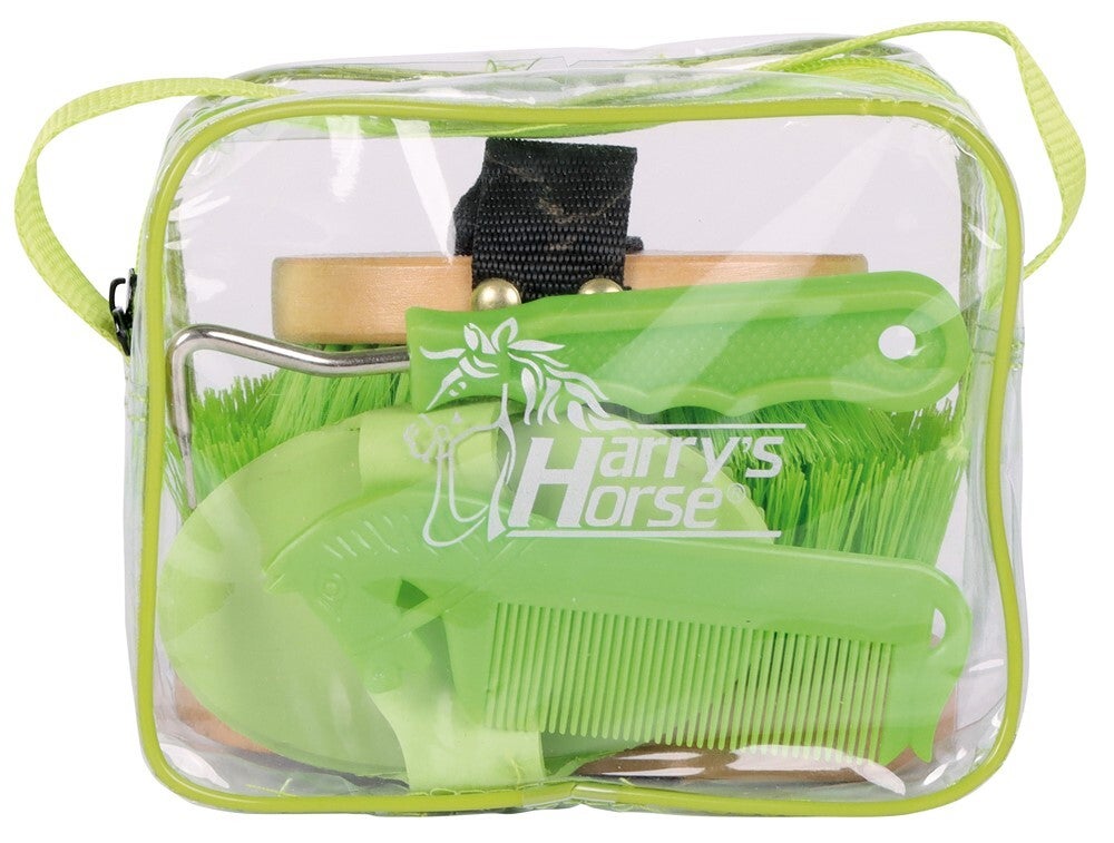 Harry’s Horse Mini Putzset – 5-teilig, in praktischer Tasche - Grün