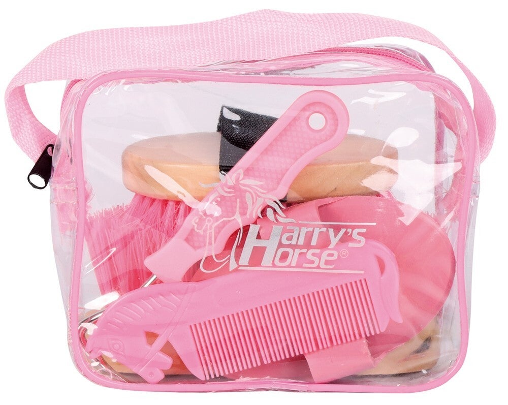 Harry’s Horse Mini Putzset – 5-teilig, in praktischer Tasche - Rosa