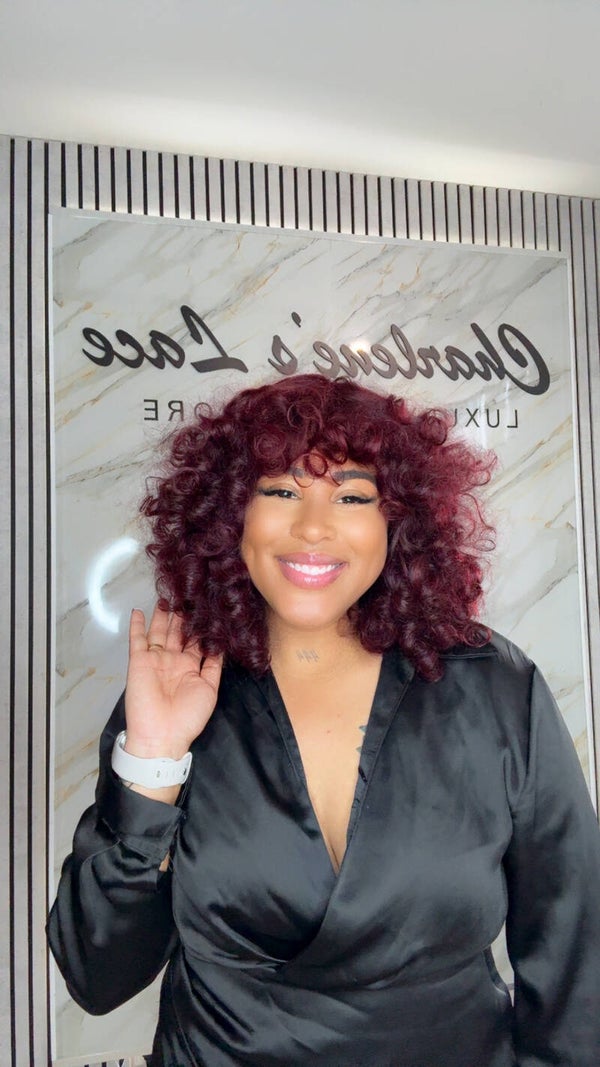 Coily curls dark Red