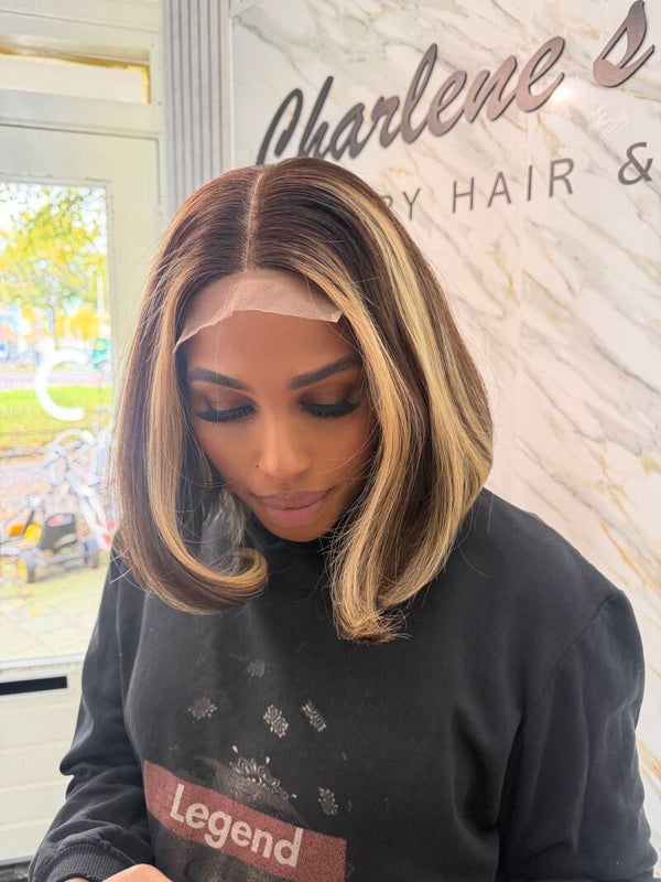 2x6 Darkbrown with Blonde highlights Vietnamese hair