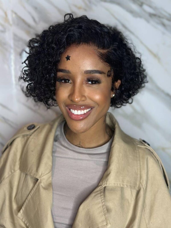 Lagos Nigerian Low Hairline HD front wig in short Pixie curly Bobline