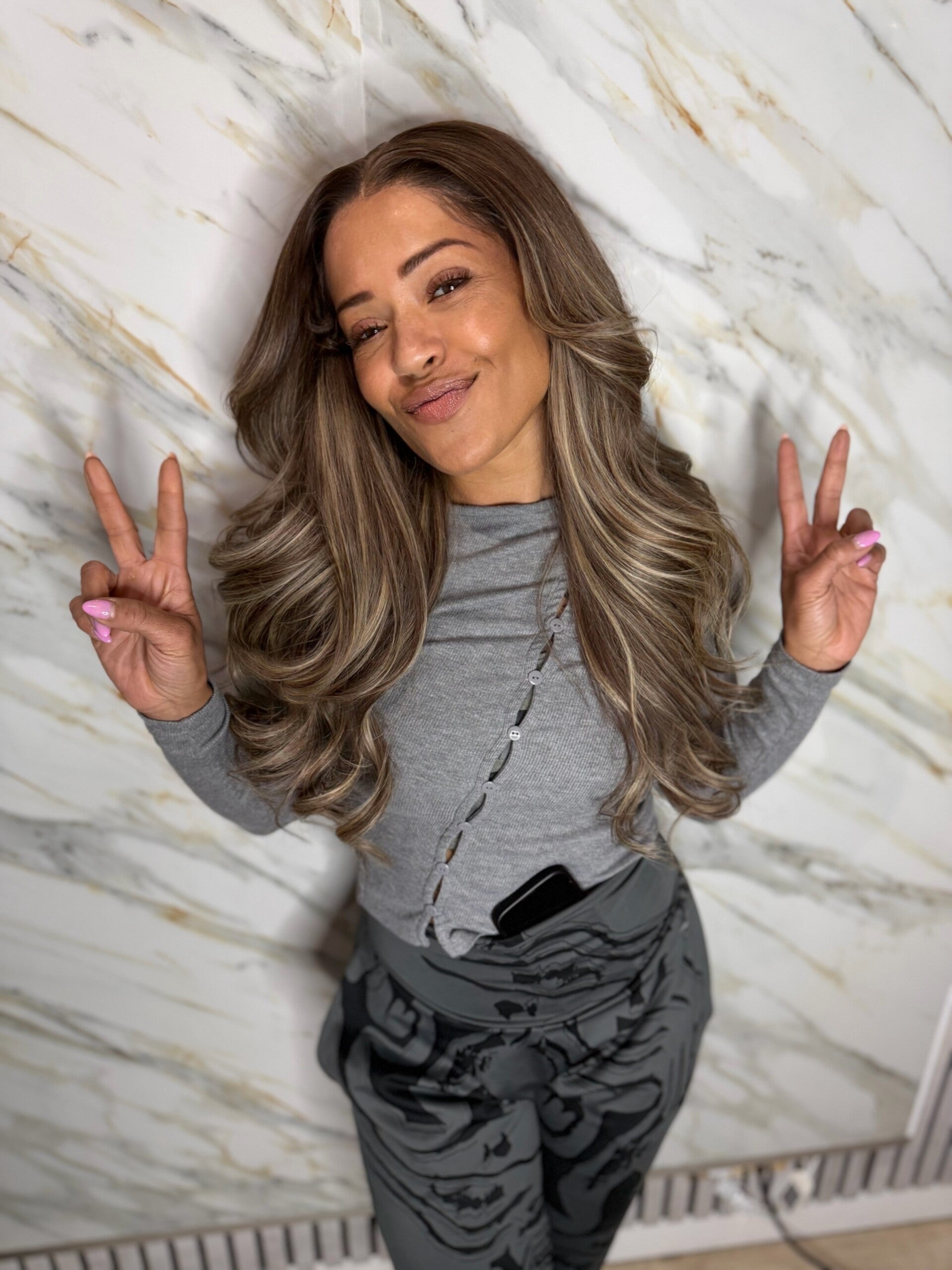 5x5 HD GLUELESS Turkish 613 with ash brown Lowlights and dark roots