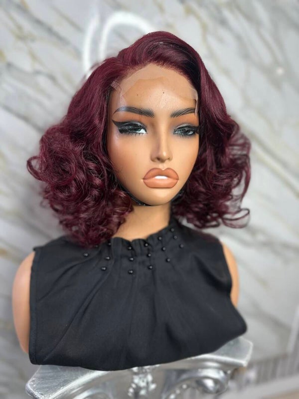 Pinned Curled wig in Mahogany