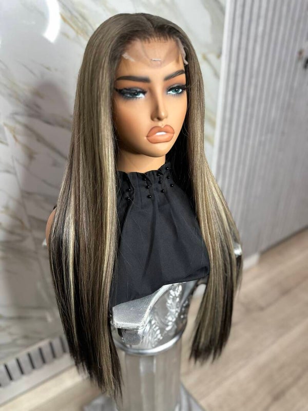 Vietnamese Donor wig with highlights 32 inch Super high Density