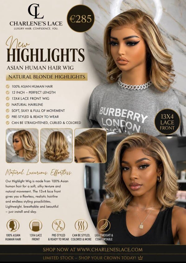 Chocolate and Vanilla Swirl Bobline Asian human hair