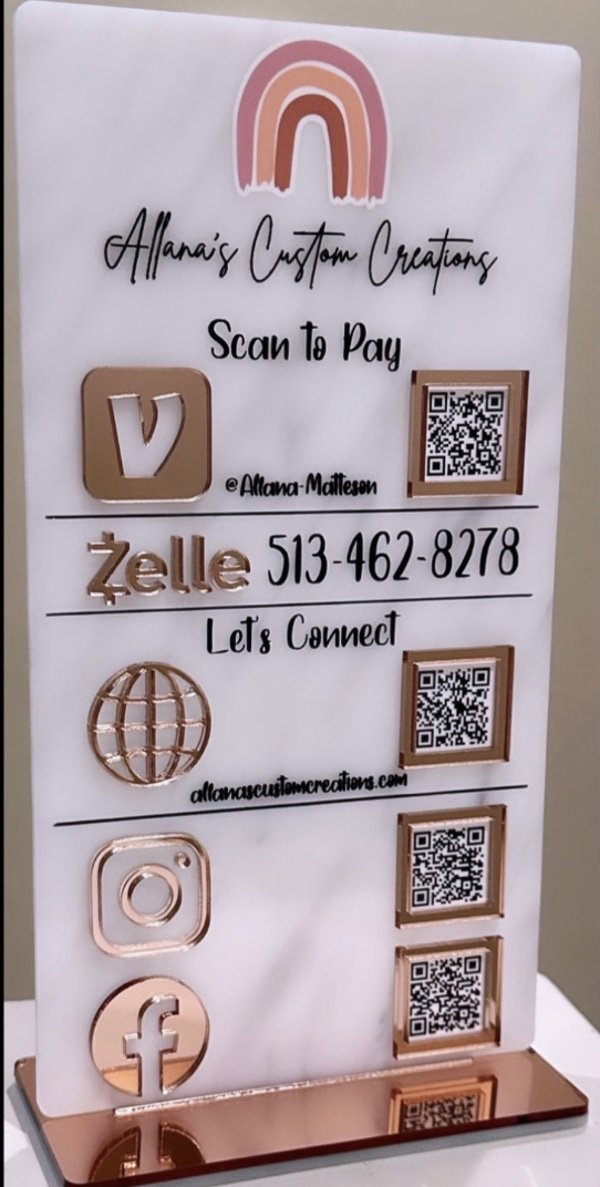 Custom 4 QR code Signs