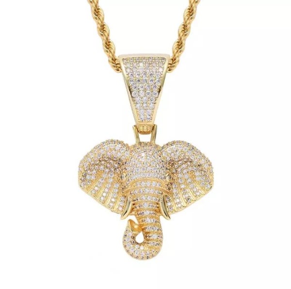 Collier fantaisie "Éléphant" doré
